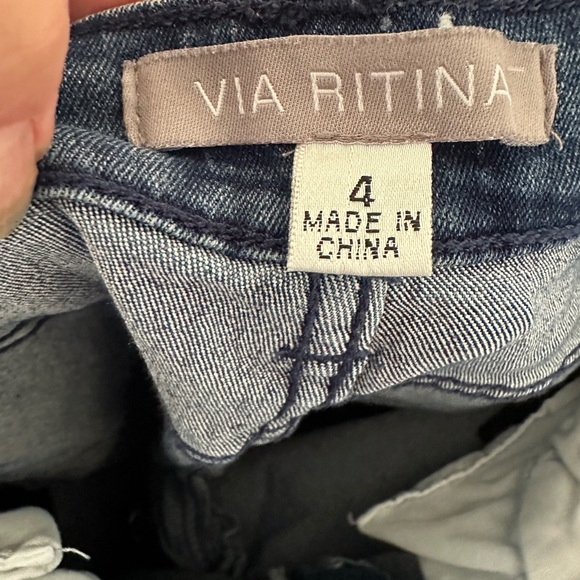 VIA RITINA JEANS SPARKLE & LEOPARD PRINT SZ.4 STRETCH - Picture 7 of 9